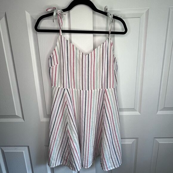 Gap Linen Blend Striped Sundress Size Large - Picture 1 of 6